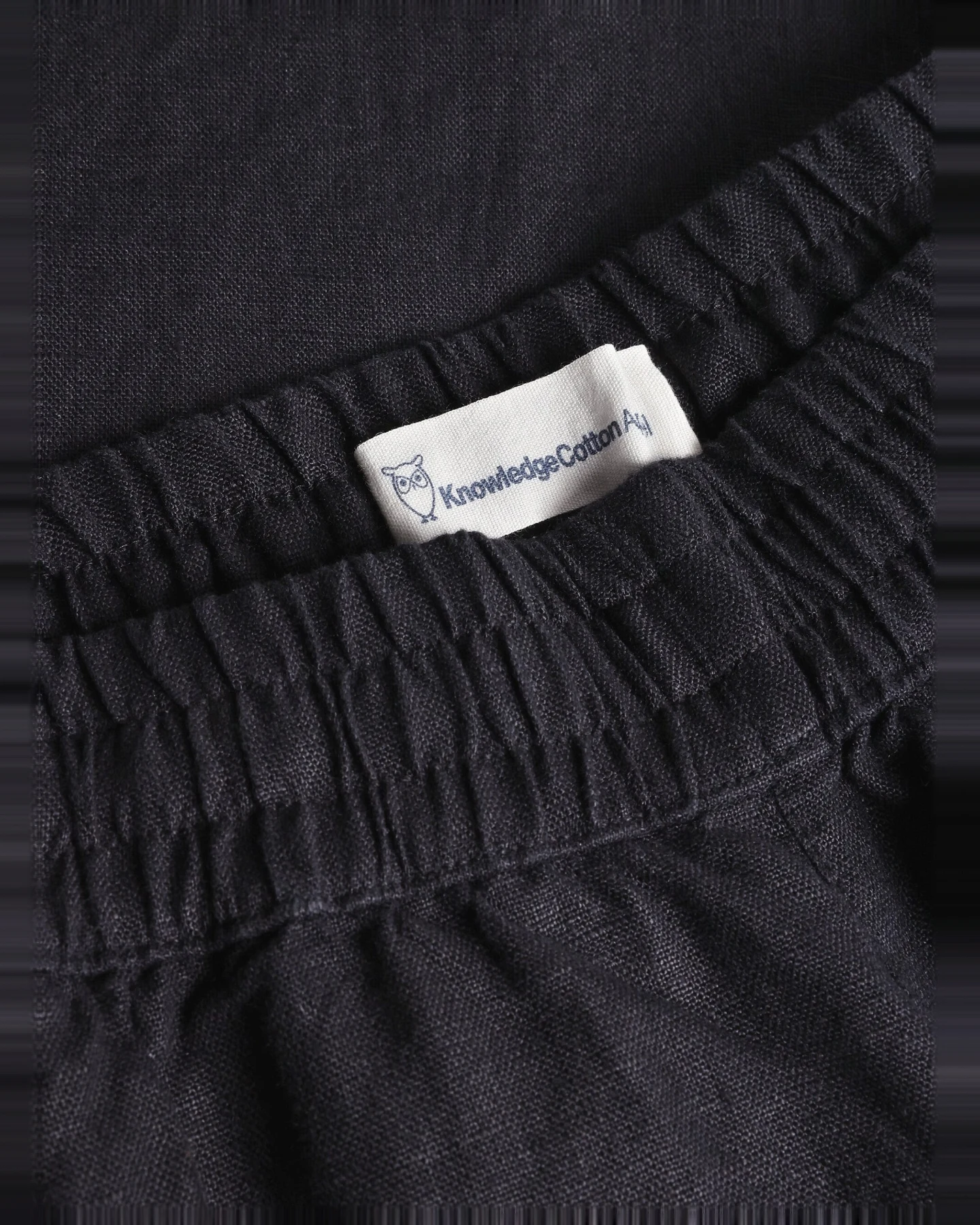 KnowledgeCotton Apparel Damen vegan Shorts Posey Weit Leinen Schwarz Jet – Ansicht 2