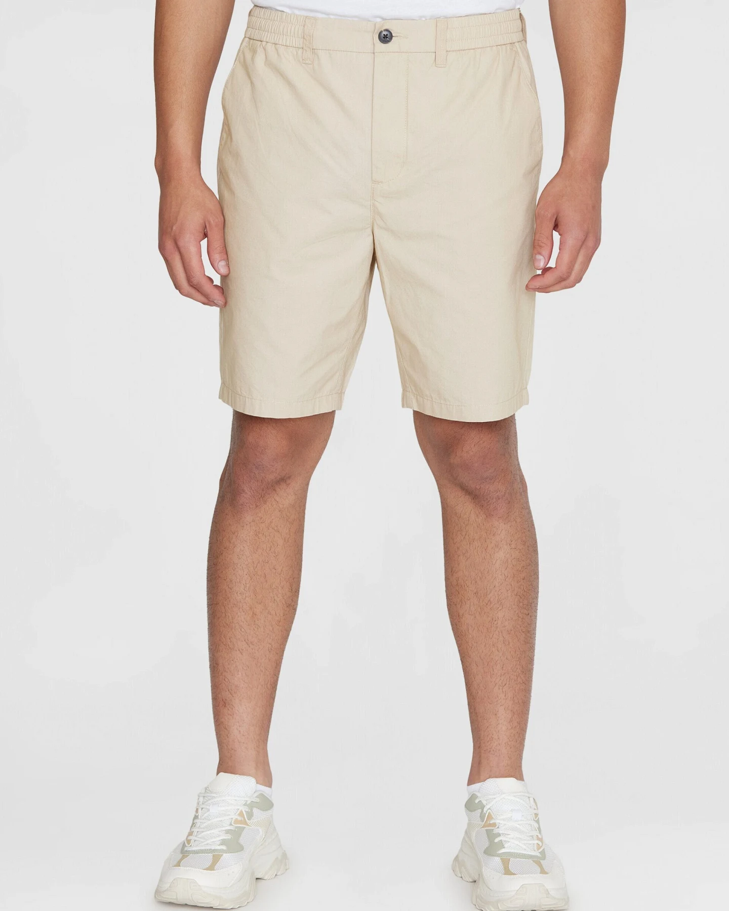 KnowledgeCotton Apparel Herren vegan Shorts Fig Comfort Popeline Light Feather Gray – Ansicht 2