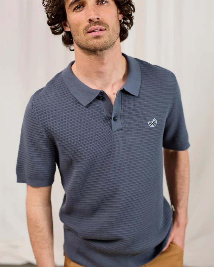 TWOTHIRDS Herren vegan Polohemd Coetivy Gunmetal Grau