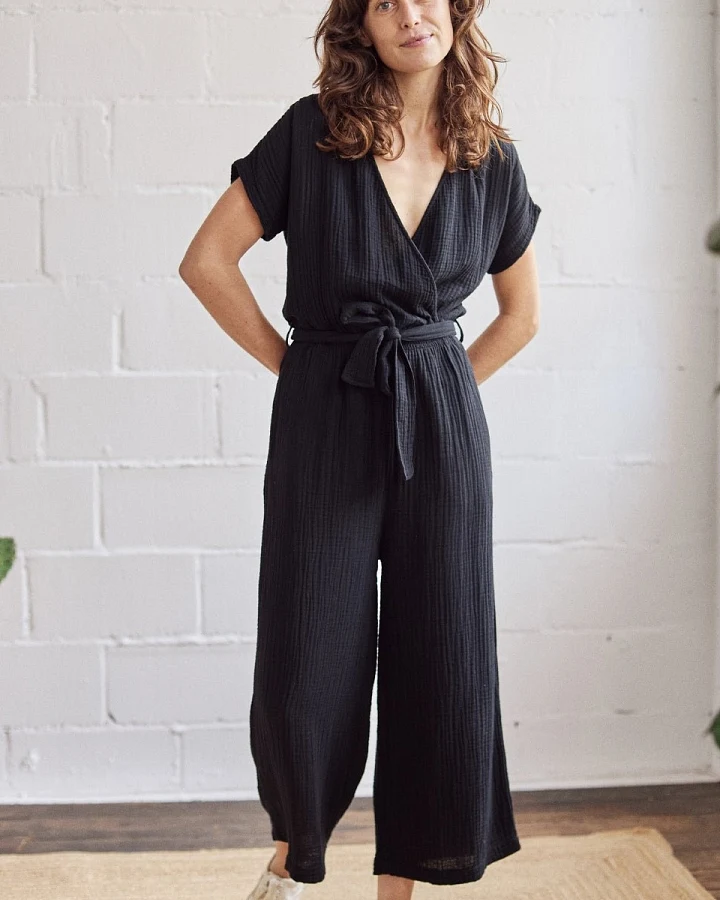 TWOTHIRDS Damen vegan Jumpsuit Patos Schwarz