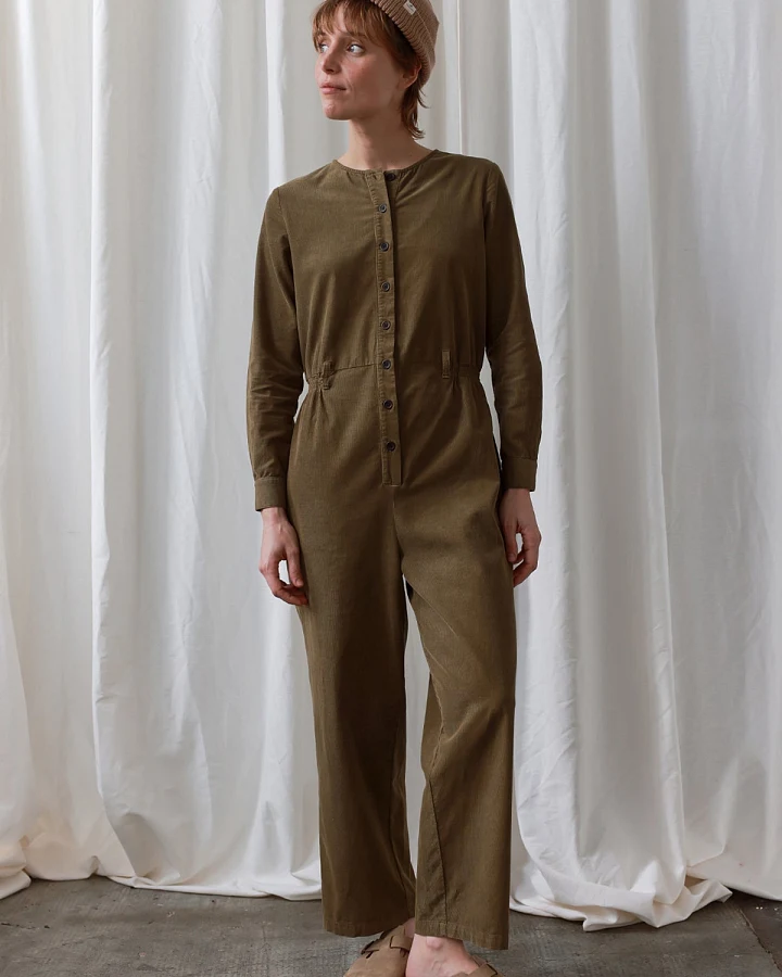 TWOTHIRDS Damen vegan Jumpsuit Viper Moosgrün