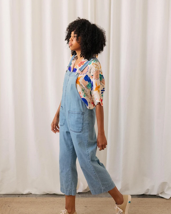 TWOTHIRDS Damen vegan Latzhose Borden Fresh Blue