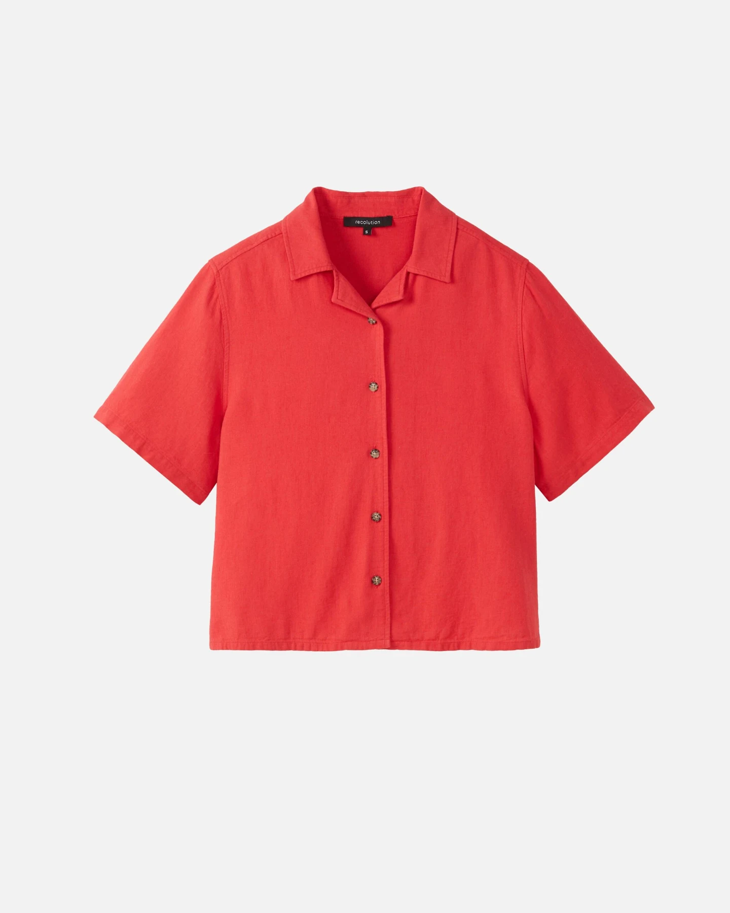 Recolution Damen vegan Hemd Kamelie Lava Rot – Ansicht 2
