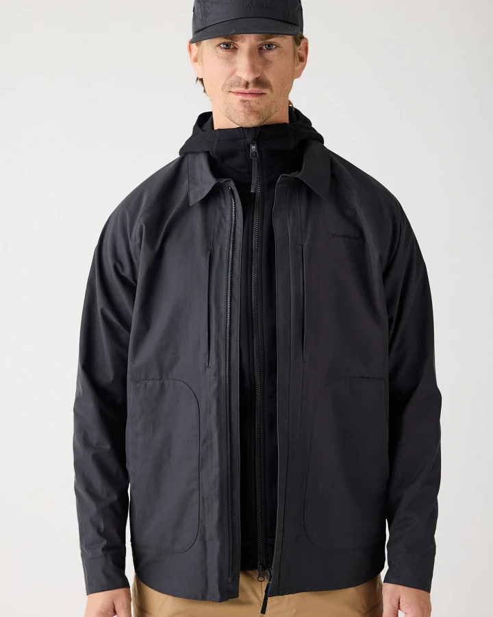 KnowledgeCotton Apparel Herren vegan Jacke Vent Canvas 200 Black Jet