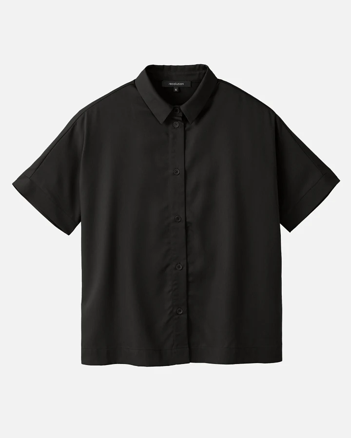 Recolution Damen vegan Shirt Lotus Schwarz