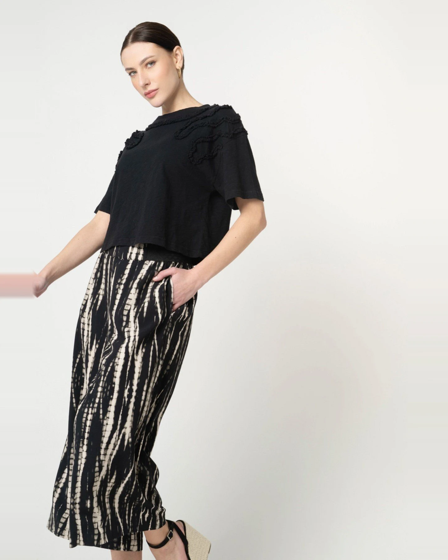 Hose Tavira Batik Schwarz – Ansicht 5