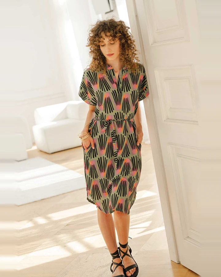 WiDDA Damen vegan Kleid Denver Dash Green