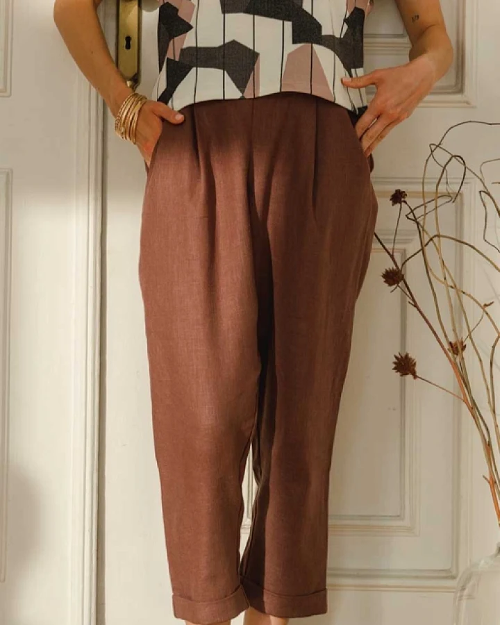 WiDDA Damen vegan Hose Bolle Mocha Braun