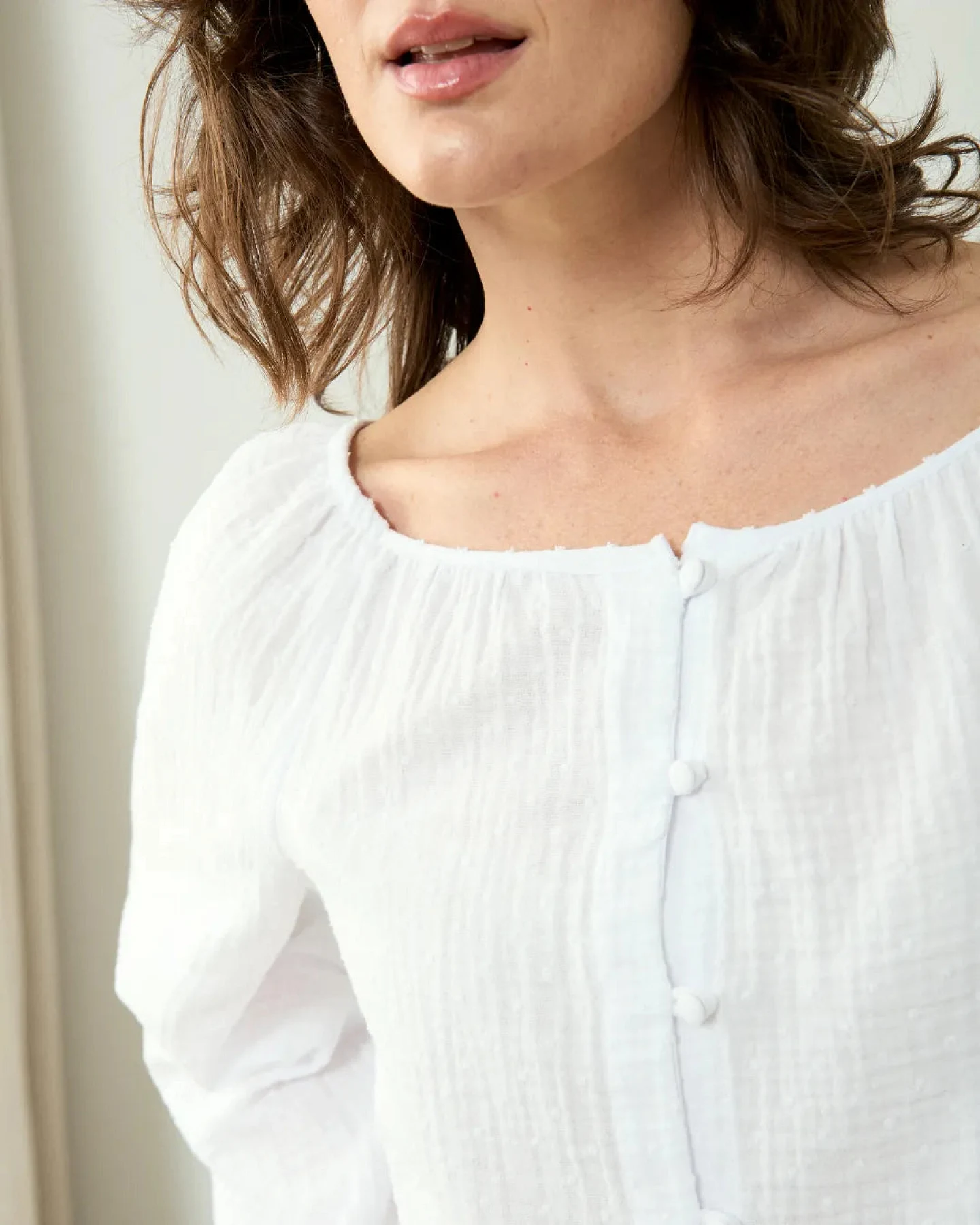 Clotsy Damen vegan Bluse Teresa Weiß – Ansicht 2