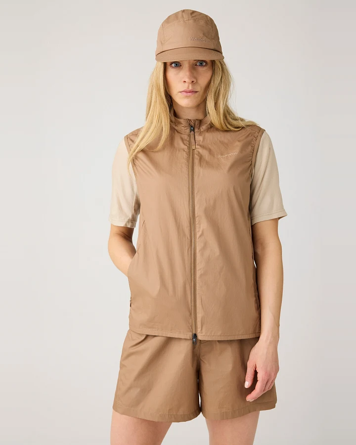 KnowledgeCotton Apparel Damen vegan Weste Vent Ripstop 90 Tuffet Braun