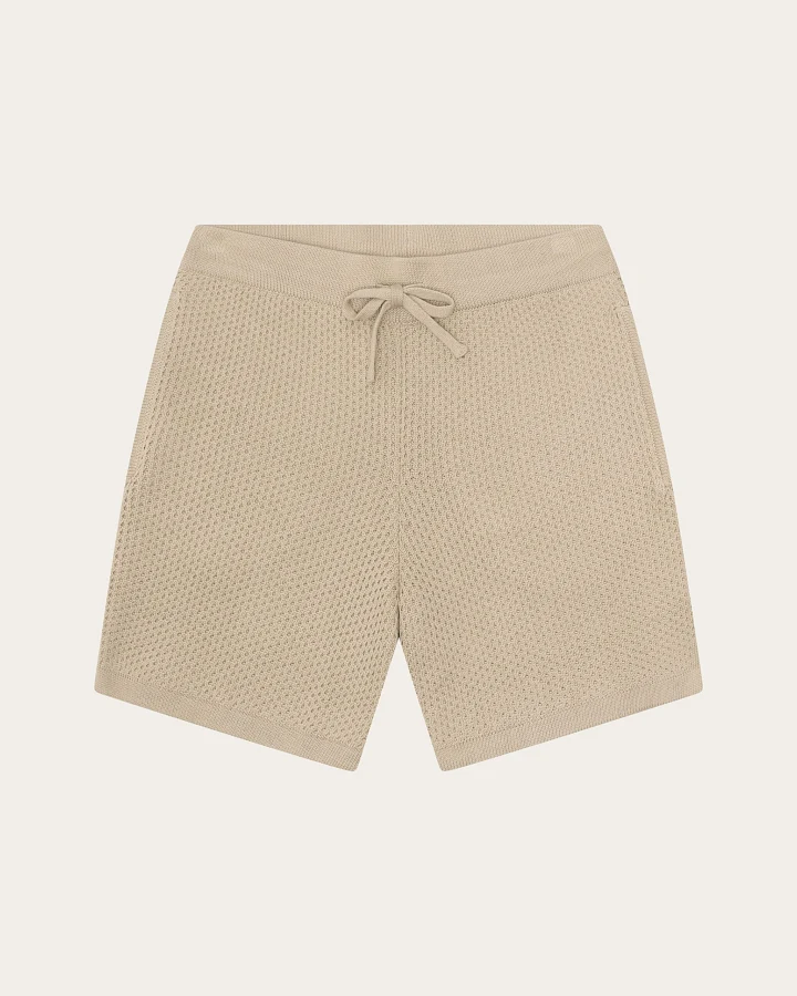 KnowledgeCotton Apparel Damen vegan Knit Shorts Wide Light Feather Gray