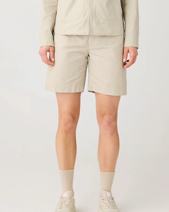 KnowledgeCotton Apparel Herren vegan Shorts Vent Canvas 200 Light Feather Gray