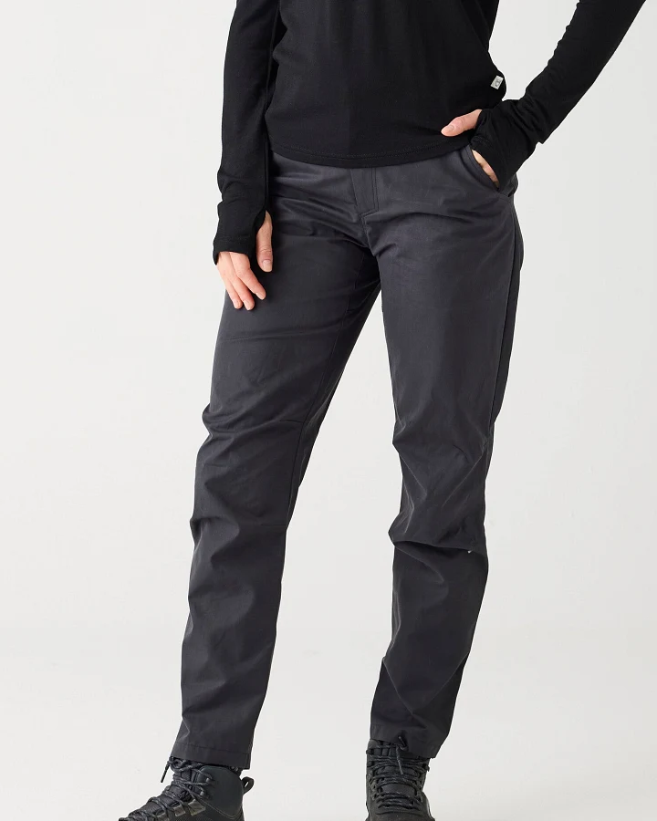 KnowledgeCotton Apparel Damen vegan Hose Vent Canvas 200 Black Jet