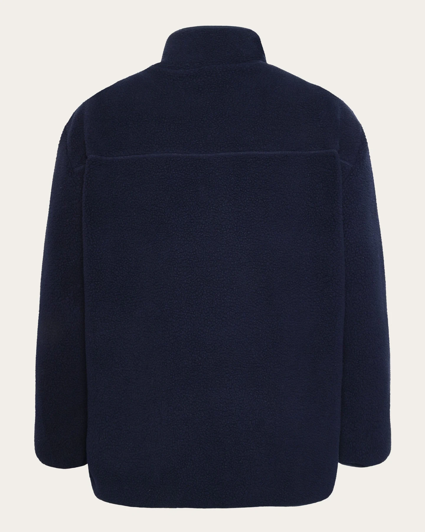 KnowledgeCotton Apparel Damen vegan Fleecejacke Loose Fit Zip Night Sky Navy – Ansicht 2