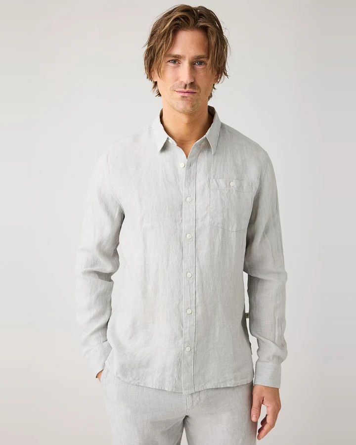 KnowledgeCotton Apparel Herren vegan Hemd Passform Ultimate Grau