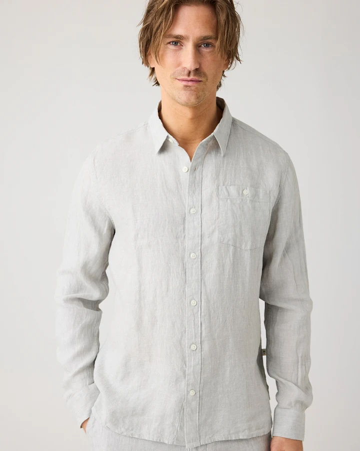 KnowledgeCotton Apparel Herren vegan Hemd Passform Ultimate Grau