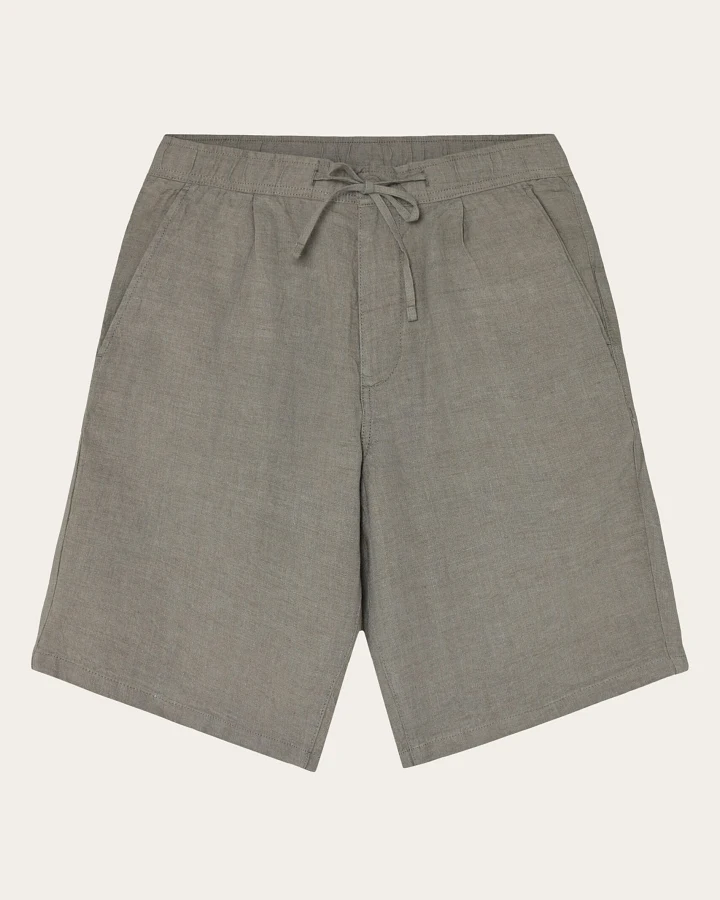KnowledgeCotton Apparel Herren vegan Shorts Loose Leinen Twill Yarndyed