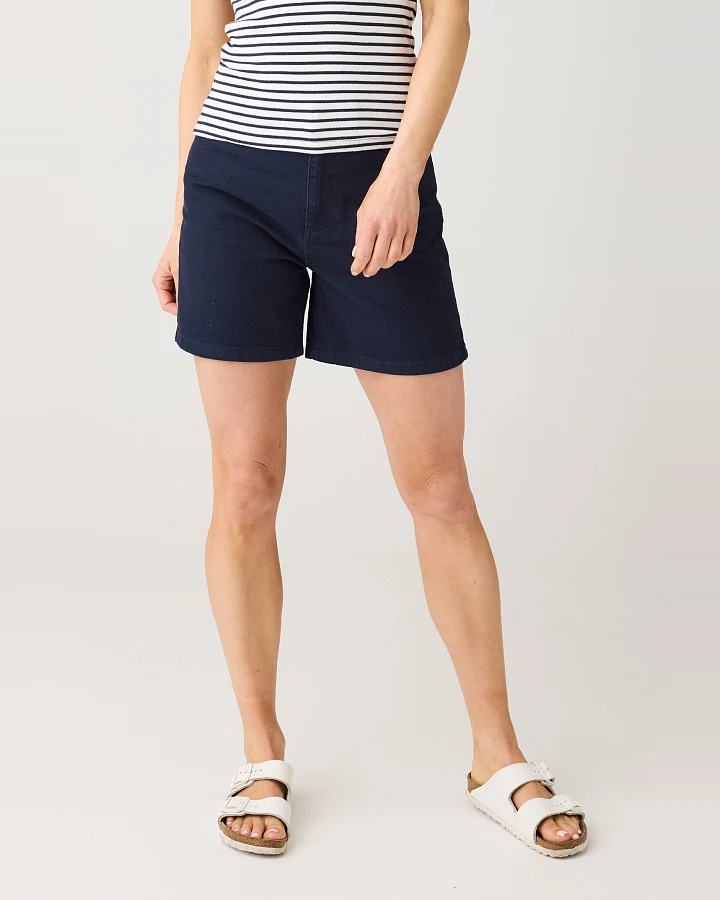KnowledgeCotton Apparel Damen vegan Shorts Gale Straight Twill Night Sky Navy