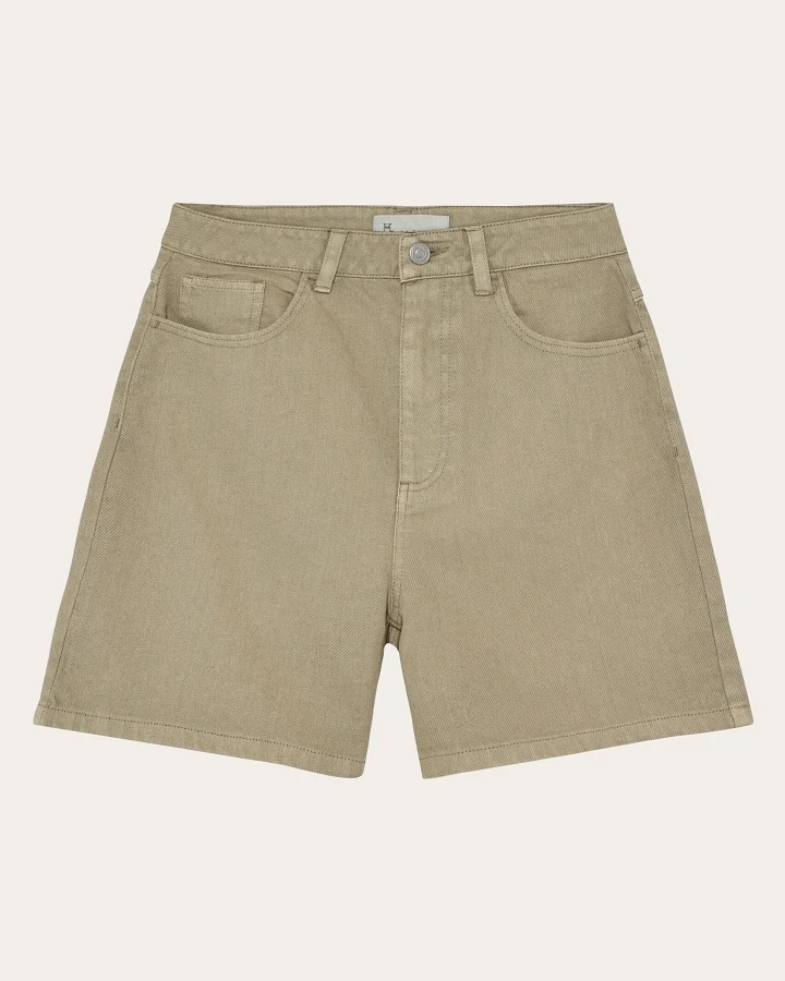 KnowledgeCotton Apparel Damen vegan Shorts Gale Straight Twill Beige