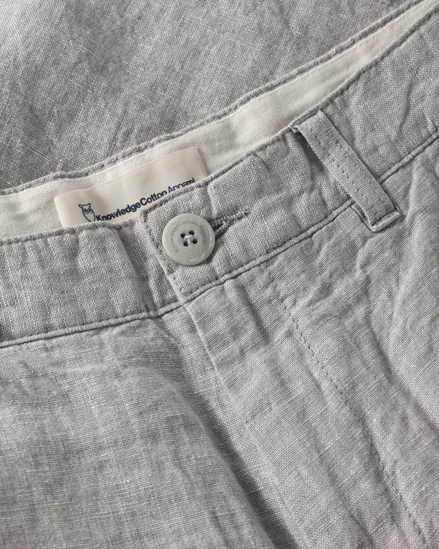 KnowledgeCotton Apparel Herren vegan Shorts Chuck Regular Leinen Ultimate Grau – Ansicht 2