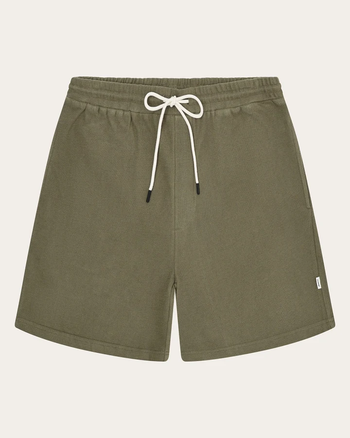 KnowledgeCotton Apparel Herren vegan Shorts Fig Loose Bouclé Burned Olive