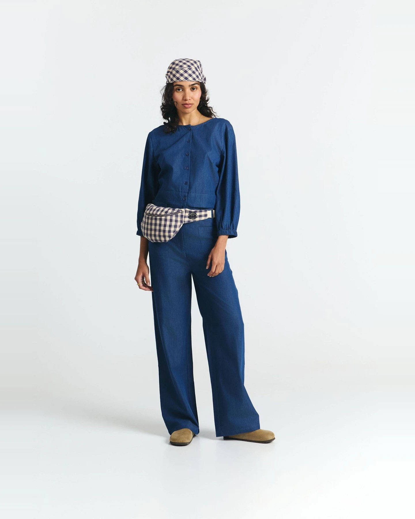 Tuch Muru Check Blau – Ansicht 2