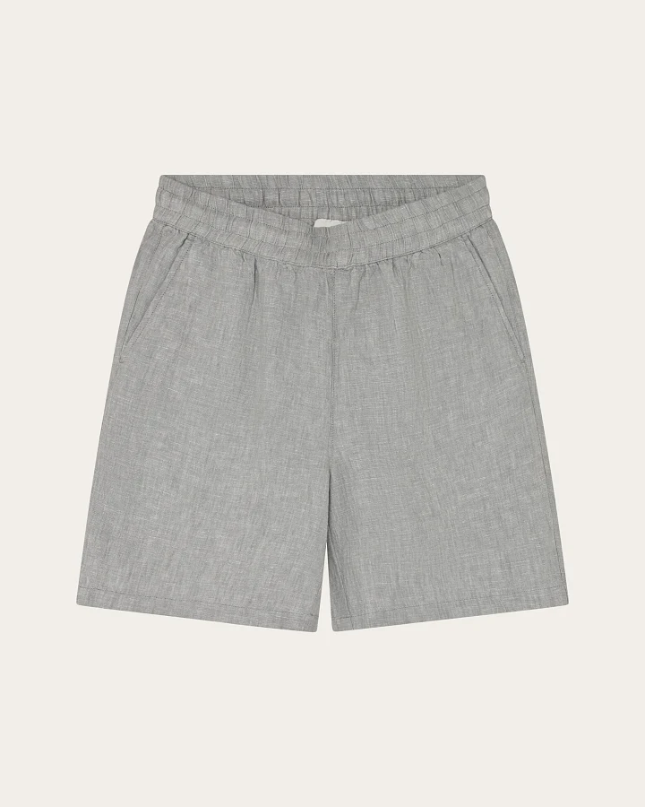 KnowledgeCotton Apparel Damen vegan Shorts Posey Wide Leinen Ultimate Grau