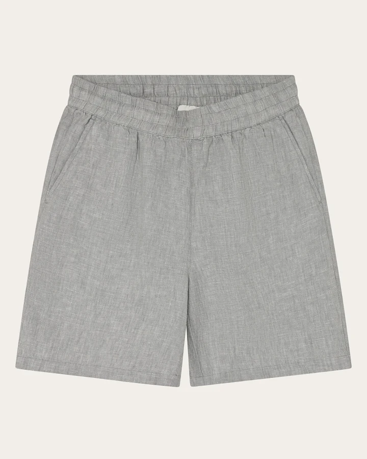 KnowledgeCotton Apparel Damen vegan Shorts Posey Wide Leinen Ultimate Grau