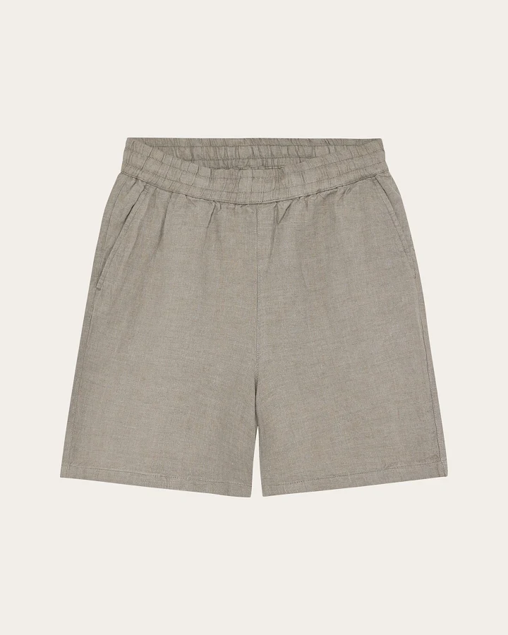 KnowledgeCotton Apparel Damen vegan Shorts Posey Weites Leinen Twill Beige