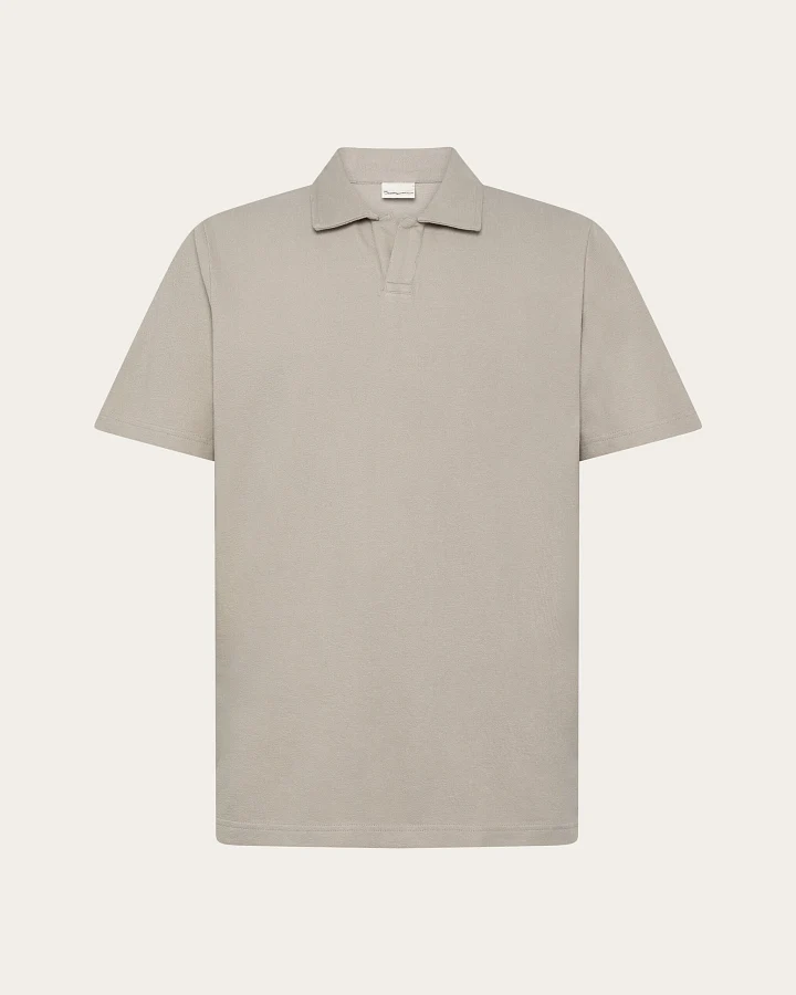 KnowledgeCotton Apparel Herren vegan Poloshirt Terry Light Feather Gray