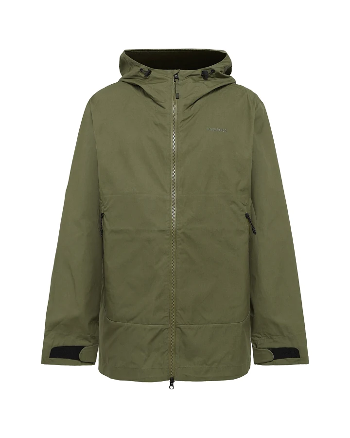 KnowledgeCotton Apparel Herren vegan Jacke Vent Canvas 200 Shell Burned Olive
