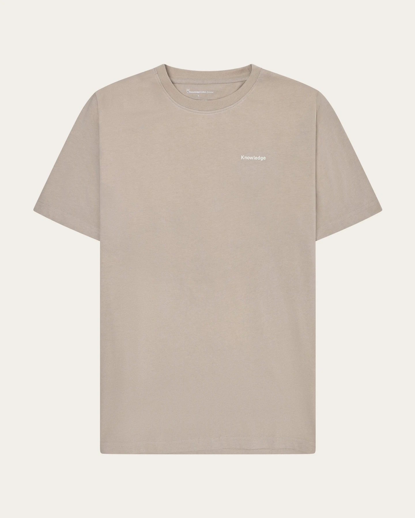 KnowledgeCotton Apparel Herren vegan T-Shirt Herren Rücken Print Light Feather Gray – Ansicht 2