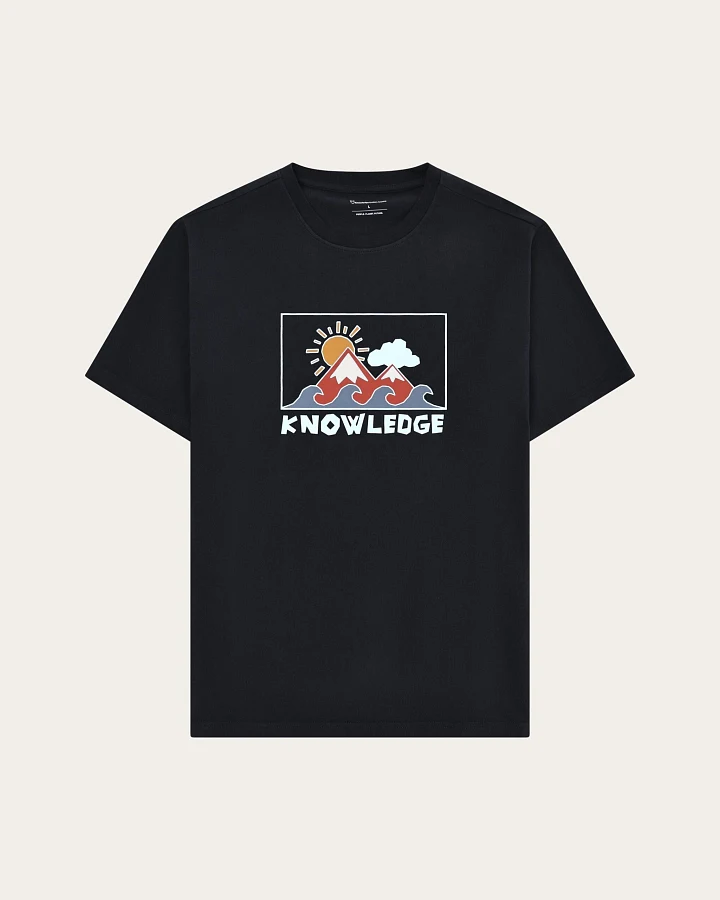 KnowledgeCotton Apparel Herren vegan T-Shirt Herren Front Print Night Sky Navy