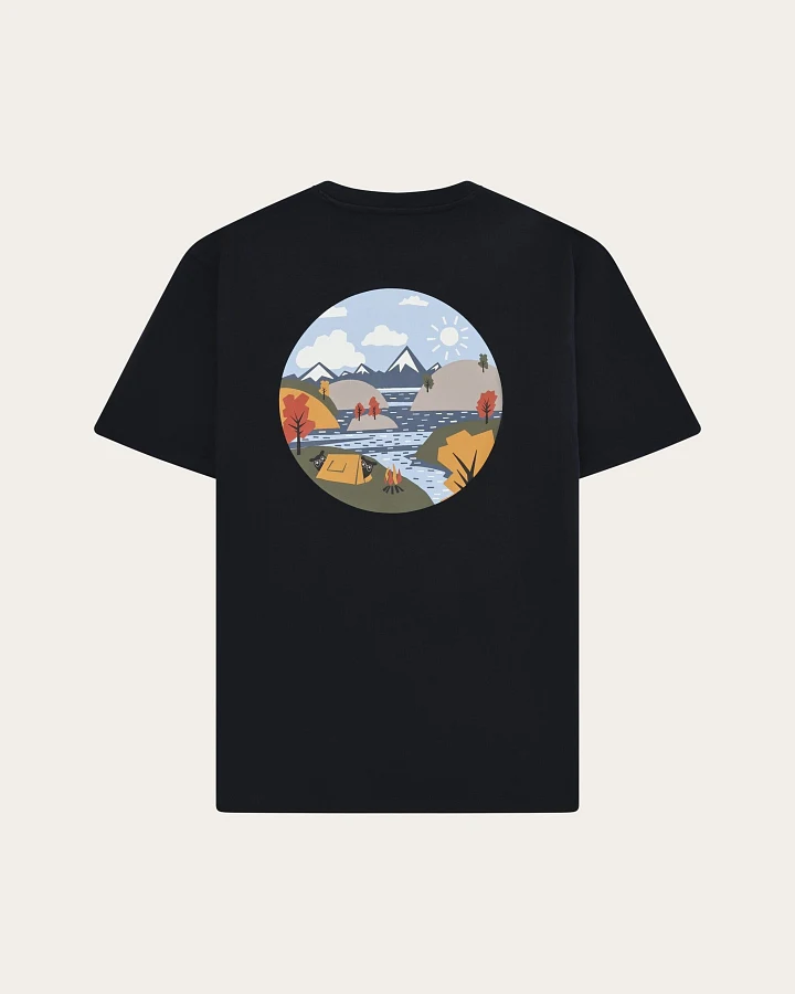 KnowledgeCotton Apparel Herren vegan T-Shirt Herren Rücken Print Night Sky Navy