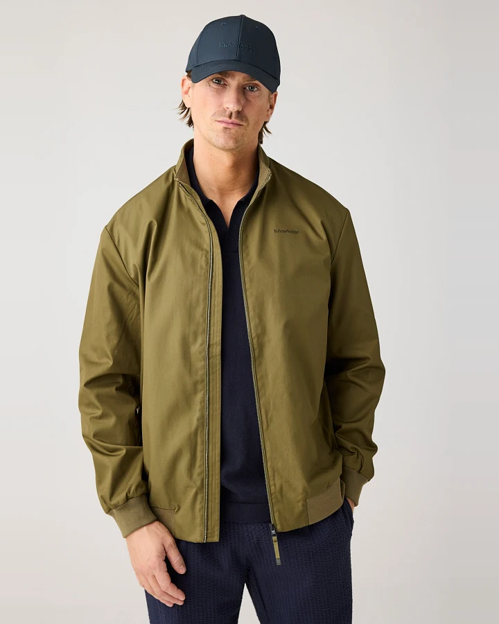 KnowledgeCotton Apparel Herren vegan Jacke Leichtes Segeltuch Gebrannte Olive