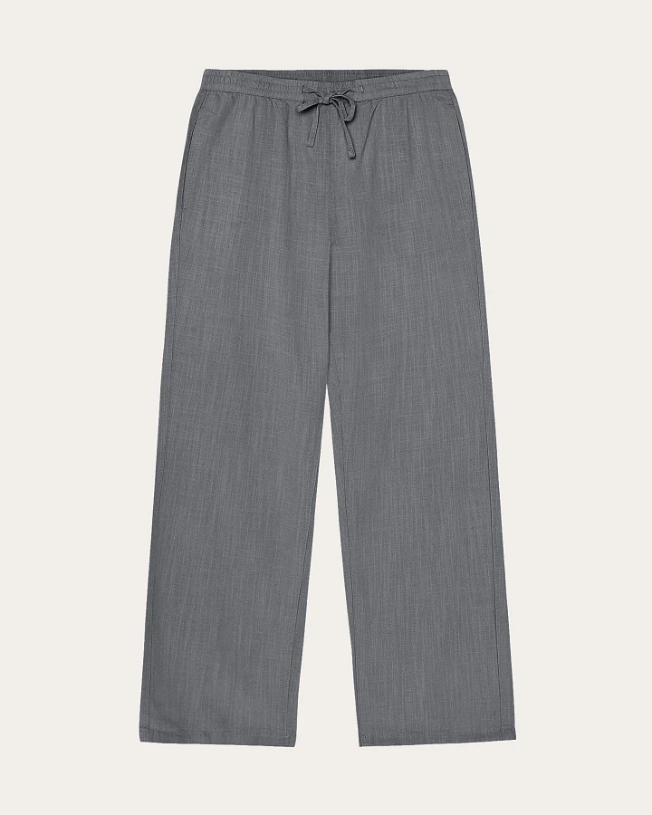 KnowledgeCotton Apparel Herren vegan Hose Tim Tapered Leinen Mix Ultimate Grau