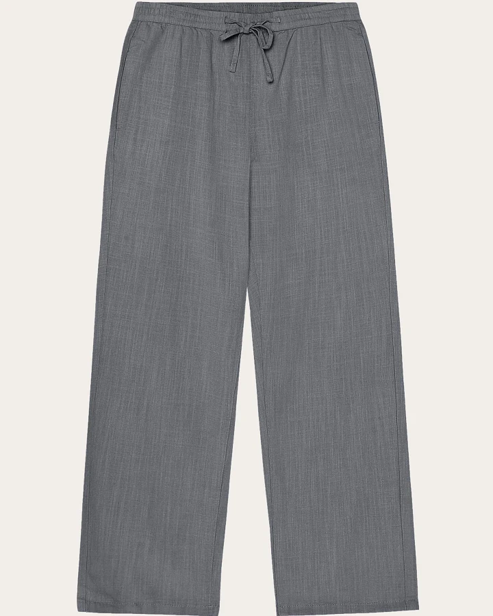 KnowledgeCotton Apparel Herren vegan Hose Tim Tapered Leinen Mix Ultimate Grau