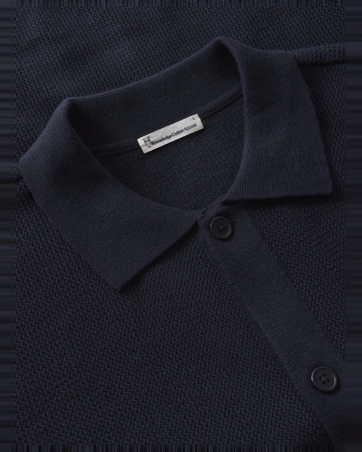 KnowledgeCotton Apparel Herren vegan Shirt Herren Regular Knit Night Sky Navy – Ansicht 2