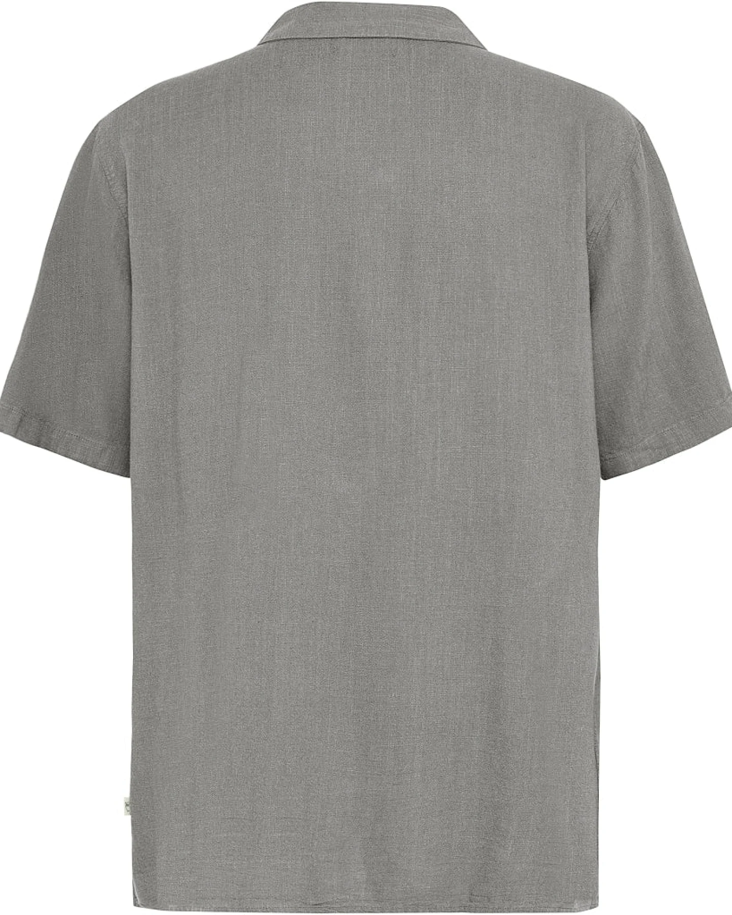 KnowledgeCotton Apparel Herren vegan Kurzarmhemd Moss Relaxed Ultimate Grau – Ansicht 2