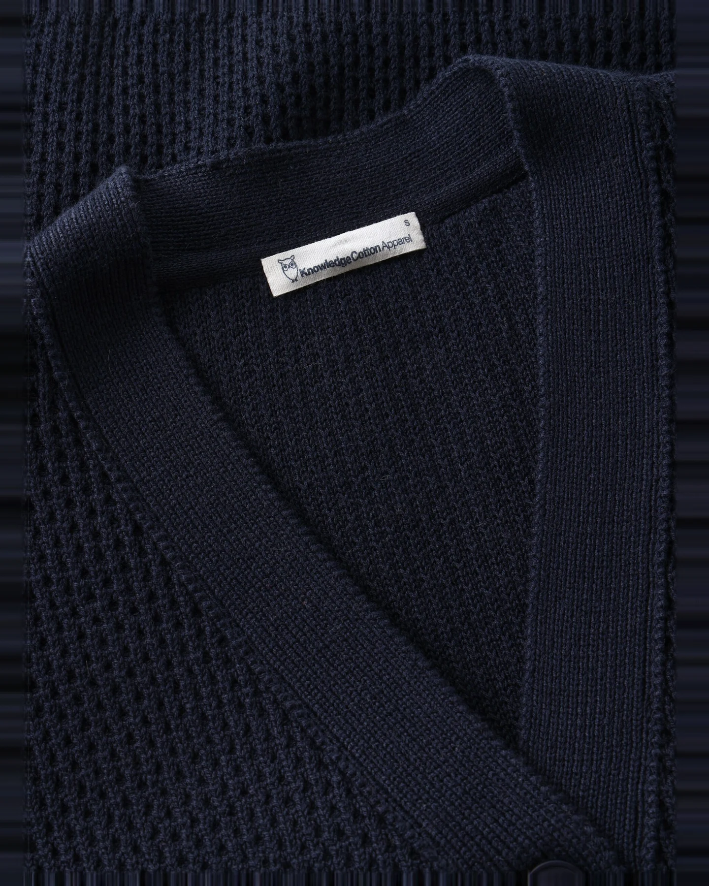 KnowledgeCotton Apparel Damen vegan Strickjacke Night Sky Navy – Ansicht 2