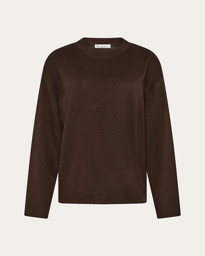 KnowledgeCotton Apparel Damen vegan Sweater Blend Shaved Chocolate