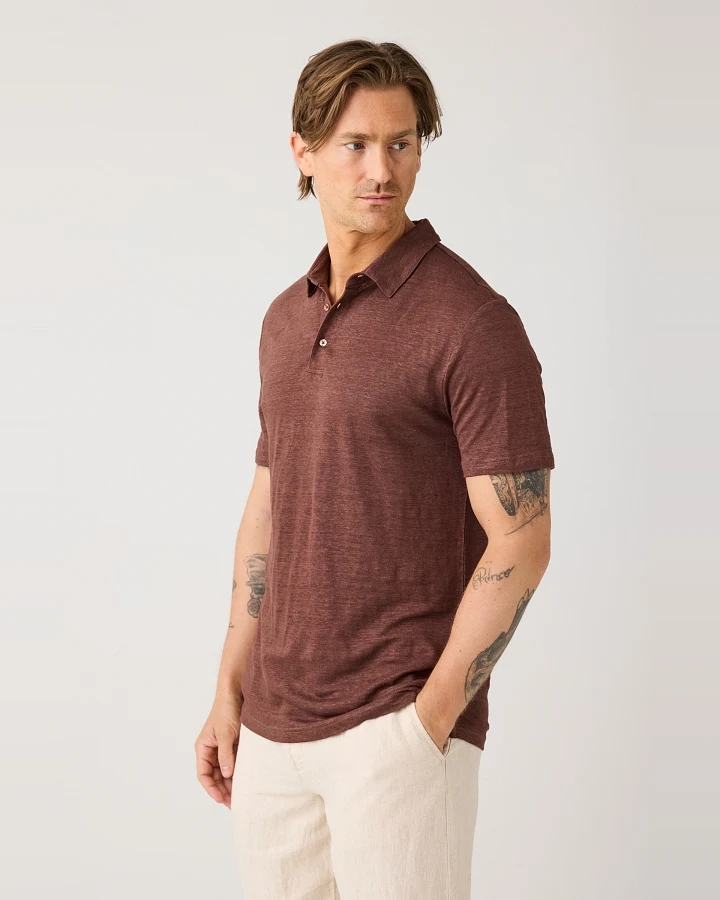 KnowledgeCotton Apparel Herren vegan Polohemd Raspelschokolade
