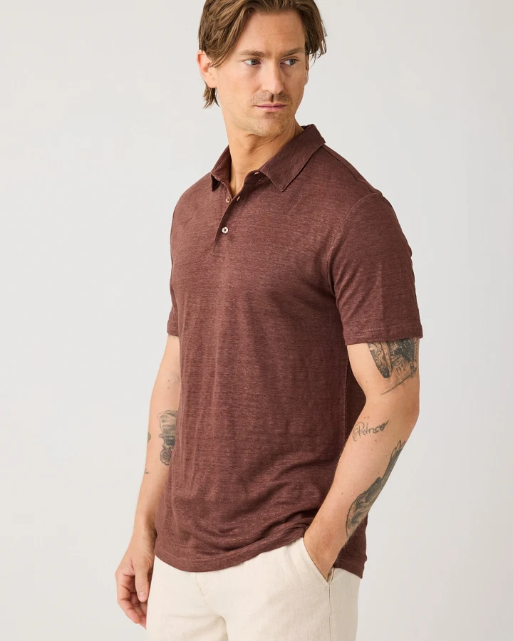 KnowledgeCotton Apparel Herren vegan Polohemd Raspelschokolade