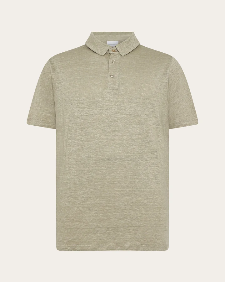KnowledgeCotton Apparel Herren vegan Polohemd Twill Beige