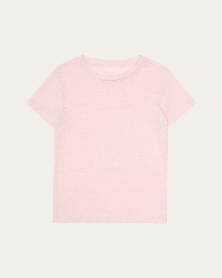 KnowledgeCotton Apparel Damen vegan T-Shirt Reg Leinen Blasslila