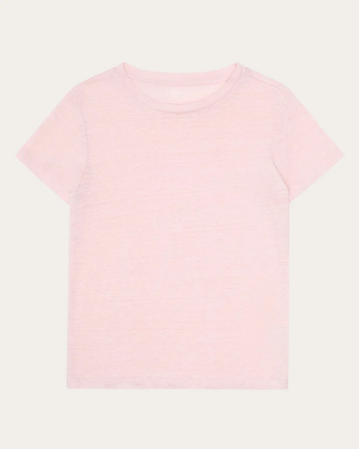 KnowledgeCotton Apparel Damen vegan T-Shirt Reg Leinen Blasslila