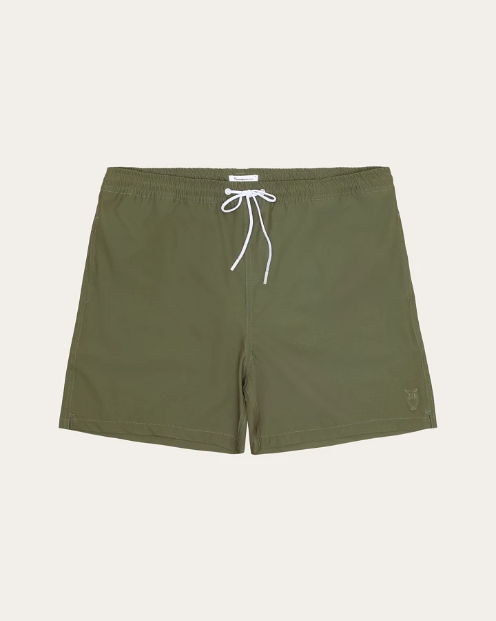 KnowledgeCotton Apparel Herren vegan Badeshorts Bay Stretch Burned Olive