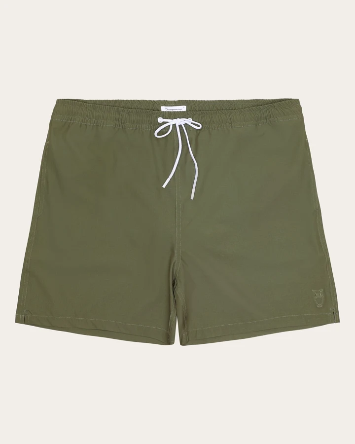 KnowledgeCotton Apparel Herren vegan Badeshorts Bay Stretch Burned Olive