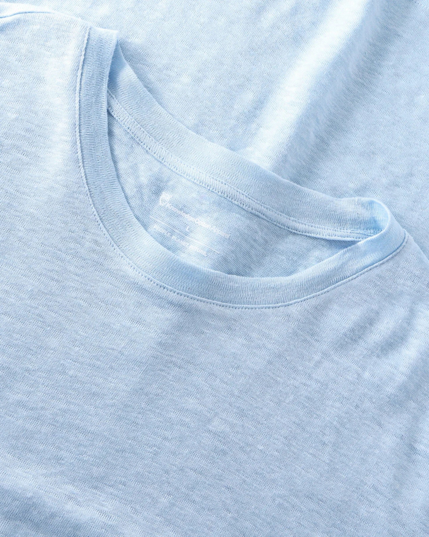 KnowledgeCotton Apparel Herren vegan T-Shirt Herren Leinen Skyway Hellblau – Ansicht 2