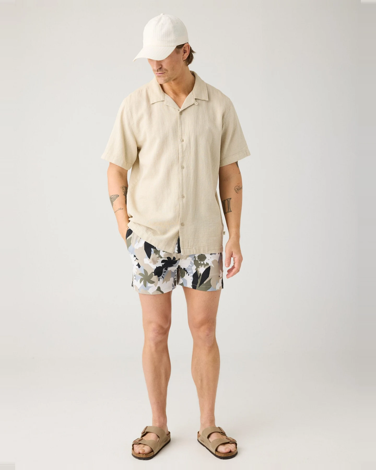 KnowledgeCotton Apparel Herren vegan Badeshorts Mid Thigh Grün – Ansicht 2